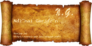 Nánai Gerjén névjegykártya